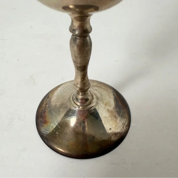 Vintage ‘79 Leonard Silver Plated Stemmed 5.5” Cordial Wine Goblet EPNS Retro - Picture 2 of 7
